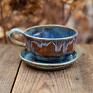 Azul Horse ceramika: z żółwiem - Opal plaża bok - ok 310 ml /2 - filiżanka rękodzieło ceramiczne