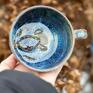 Azul Horse niekonwencjonalne z żółwiem - opal róż - rękodzieło - ceramika na filiżanka na prezent
