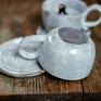 ceramika: Filiżanka do herbaty z figurką - Szpaka - Wabi Sabi - 320 ml na prezent z szpakiem