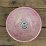 folkowa ceramika różowa ceramiczna oryginalna umywalka misa