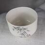 białe ceramika cereminia - młody bambus 3 - porcelanowa czarka do herbaty kubek filiżanka