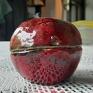 jabłko czerwone naturalnej wielkości - ceramiczne, wyklejane owoce