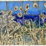 panel ozdobny niebieskie zestaw kafli ceramicznych "letnia łąka