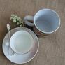 komplet kubek i filiżanka " kolor kobiety - miedź" - obrazy kawa i herbata ceramika