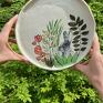 zielone ceramika królik zając w ogrodzie rękodzieło ceramiczny talerz