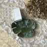Ceramystiq studio ceramika ceramiczna mydelniczka "zielony smok" wyposażenie łazienki kształt liścia