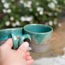 Azul Horse ceramika na prezent na betonowe kubeczki - 2 szt - turkusowa zieleń - małe 270 kubek do herbaty handmade