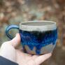 do kawy handmade kubek ceramiczny beton blue| duży | | męski | szaro niebieski
