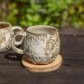 handmade kubek ceramiczny z ptakami | mały| kocham leśne beż | ok 250 ml | do kawy