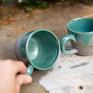 turkusowe ceramika na prezent betonowe kubeczki - 2 szt - zieleń - małe 270 kubek do herbaty szary
