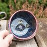 niebieska filiżanka z żółwiem - rose opal - ok 300 ceramika rękodzieło ceramiczne