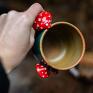 Handmade Kubek z muchomorem | Turkusowe leśne oczko| 350 ml ceramika dla miłośnika lasu