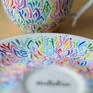 Filiżanka ręcznie malowana Multikolor 270 ml - ceramiczna ceramika