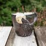 Handmade kubek ceramiczny z wilkiem | duży | Leśne opowieści | 420 ml Grunge prezent dla niego ceramika