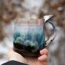 Azul Horse gustowne ceramika na prezent handmade kubek z grzybkiem | dark beige moss | ok 450 na niego