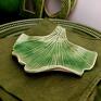 ręcznie zrobione ceramika na biżuterię miłorzęb podstawka ceramiczna zielony liść