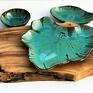 liść ceramiczny ręcznie formowana patera w kształcie, z naturalną strukturą ceramika
