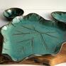 ceramika: Patera ceramiczna - Talerz dekoracyjny - Liść - ozdobny prezent