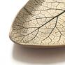 ceramika: Naturalny talerzyk łopian - ceramiczny talerz liść prezent dla niej