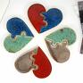 Ceramiczny magnes serce - dwie połówki na prezent