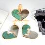 Ceramiczny magnes serce - dwie połówki - ceramika do domu skandynawski styl