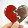 fingersart intrygujące ceramiczne serce magnes - dwie połówki boho styl