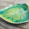 ceramika: Ceramiczny talerzyk 'serce wiosny' (c760) na biżuterię malwa liść na prezent