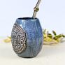 naczynie do yerba mate / duże matero ceramiczne handmade - mood 370ml kalendarz aztekow aztec