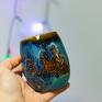 Ceramiczne naczynie do yerba mate / duże matero handmade - blue pine 340ml tykwa