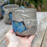 Azul Horse ceramika na prezent handmade kubek ceramiczny beton blue| duży | z wilkiem| wilczy z wilkiem