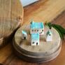 ceramika: 4 x domki ceramiczne miniaturki