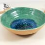 ceramika: Ceramiczna misa dekoracyjna - pawie oko - turkusowa na prezent