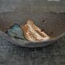 ceramika: Mała miseczka z błękitem i bielą organiczna rustykalna