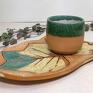 filiżanka ceramiczna ręcznie robiona i malowana, czarka kubek z podstawką ceramiczka