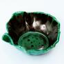 miseczka ceramiczna ceramika zielono czarna, opalizująca - letni na prezent