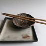 miseczka ręcznie zrobiona pomysł na prezent komplet naczyń do sushi 1 czarna glina ceramika użytkowa