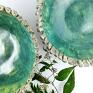 Ręcznie wykonana i szkliwiona duża misa ceramiczna z kolekcji Morskiej. Kolory: beż, zieleń. Szkliwo błyszczące spożywcze. Sztuka