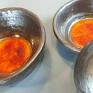 pomarańczowe ceramika komplet miseczek na dipy prezent miska upominek