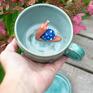 Azul Horse rekodzieło na prezent ceramika filiżanka do herbaty z figurką ślimaka | do kawy | morska z ślimakiem