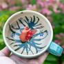 Azul Horse z ceramika na prezent filiżanka do herbaty z figurką ślimaka | do kawy z ślimakiem