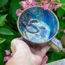 Azul Horse handmade ceramika na prezent z żółwiem - opal rękodzieło - ok 350 ml filiżanka z figurką motyw morski