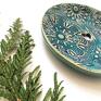 Ana unikatowe ceramika handmade etno okrągła artystyczna ozdobna mydelniczka