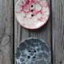 ceramika: Ceramiczna mydelniczka okrągła Bąbelki Grafitowa - homedecor łazienka mydło