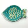 ceramika: Mydelniczka "Turkusowa ryba" - wyposażenie łazienki na mydło akcesoria łazienkowe