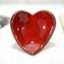 ceramika czerwone serce ręcznie robiona i malowana ceramiczna miseczka, którą możesz pojemnik na biżuterię na obrączki