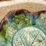 misa ceramiczna ceramika zielone z liściem kasztanowca(c579)