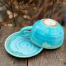 Azul Horse na ceramika filiżanka z żółwiem - mroźny opal - ceramiczne rękodzieło na prezent