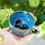 ceramika: Filiżanka z koniem | Wapienniki Blue| do kawy | Kary | ok 320 ml na prezent figurką