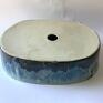 ceramika: Ceramiczna ręcznie robiona "Deszczowy dzień" - wyposażenie niebieska umywalka