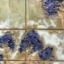 niebieskie ceramika obraz zestaw kafli "hortensje" dekor ceramiczny panel ścienny